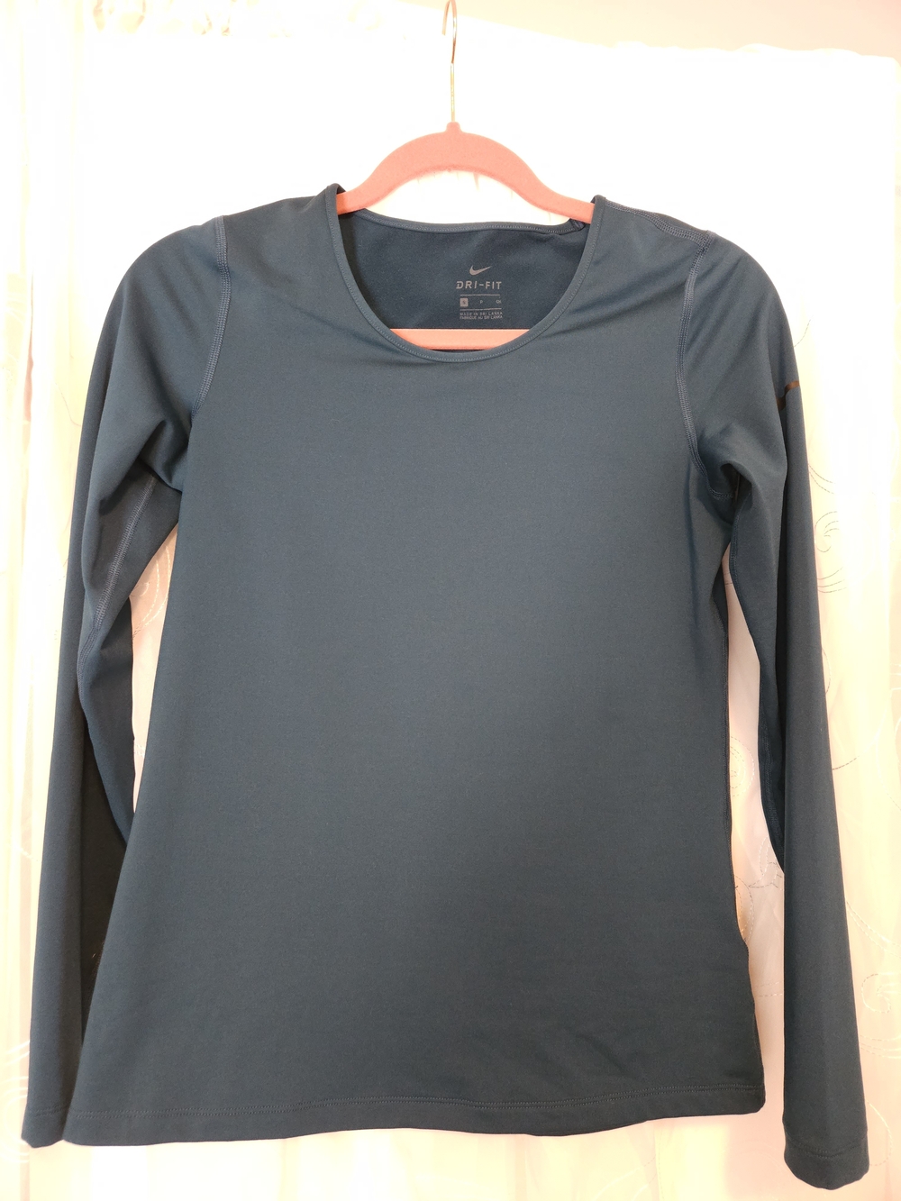 Nike Long Sleeve Dri-FIT Top in Teal Blue